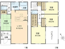 【埼玉県/戸田市中町】戸田市中町2丁目　新築戸建 間取り図