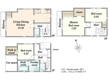 【埼玉県/新座市北野】新座市北野2丁目　新築戸建　1号棟 間取り図