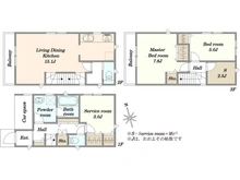 【埼玉県/新座市北野】新座市北野2丁目　新築戸建　2号棟 間取り図