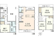 【神奈川県/横浜市鶴見区北寺尾】鶴見区北寺尾2丁目　新築戸建 1号棟 間取り図