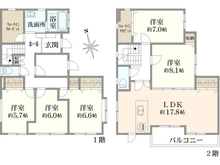 【神奈川県/川崎市幸区幸町】川崎市幸区幸町4丁目　中古戸建 間取り図