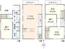 【神奈川県/川崎市幸区南加瀬】川崎市幸区南加瀬一丁目　戸建 間取り図