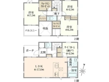 【神奈川県/横浜市鶴見区梶山】鶴見区梶山一丁目　新築戸建　二号棟 間取り図