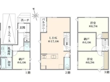 【神奈川県/川崎市高津区東野川】グレイスウッド 武蔵中原 D号棟 間取り図