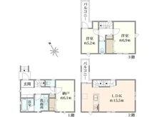 【神奈川県/川崎市高津区東野川】グレイスウッド 武蔵中原 E号棟 間取り図