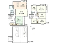 【神奈川県/横浜市鶴見区梶山】鶴見区梶山二丁目　中古戸建 間取り図