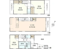 【神奈川県/川崎市幸区小向町】マニフィーク小向町II　A号棟 間取り図