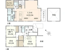 【神奈川県/横浜市鶴見区上の宮】鶴見区上の宮2丁目　新築戸建　1号棟 間取り図