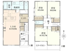 【大阪府/枚方市渚東町】枚方市渚東町 新築戸建て 1号棟 間取り図