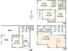 【大阪府/高槻市西冠】高槻市西冠3丁目　新築戸建 間取り図