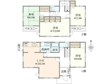 【大阪府/茨木市山手台】茨木市山手台七丁目　中古戸建 間取り図