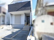 【大阪府/高槻市東上牧】高槻市東上牧3丁目　新築戸建2号棟 外観：全2区画（右側　写真中央）