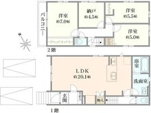 【大阪府/高槻市東上牧】高槻市東上牧3丁目　新築戸建2号棟 間取り図
