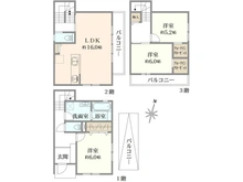 【大阪府/高槻市大塚町】高槻市大塚町一丁目　戸建 間取り図