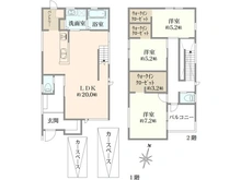 【大阪府/茨木市山手台】茨木市山手台五丁目　戸建 間取り図
