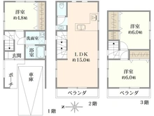 【大阪府/茨木市真砂】茨木市真砂一丁目　戸建 間取り図