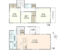 【大阪府/高槻市安岡寺町】高槻市安岡寺町2丁目　2号棟　新築戸建 間取り図