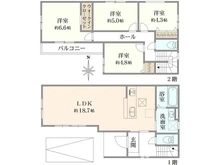 【大阪府/高槻市東五百住町】高槻市東五百住町1期2号棟 新築戸建 間取り図