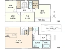 【大阪府/高槻市藤の里町】高槻市藤の里町 新築戸建 間取り図