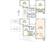 【大阪府/茨木市北春日丘】北春日丘三丁目戸建 2号地 間取り図
