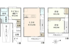 【大阪府/高槻市若松町】高槻市若松町　戸建 間取り図
