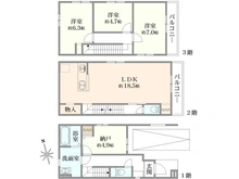 【大阪府/枚方市黄金野】枚方市黄金野1丁目 新築戸建 間取り図