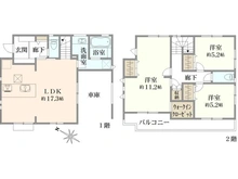 【大阪府/枚方市山之上】枚方市山之上2丁目 新築戸建 1号棟 間取り図