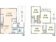 【大阪府/枚方市伊加賀栄町】枚方市伊加賀栄町 新築戸建 間取り図