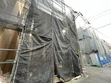 【東京都/目黒区碑文谷】目黒区碑文谷1丁目　新築戸建B号棟 建築中の外観：２棟現場(右側がB号棟)