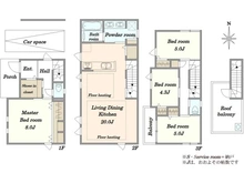 【東京都/目黒区碑文谷】目黒区碑文谷1丁目　新築戸建B号棟 間取り図