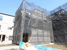 【東京都/荒川区町屋】町屋6期　2号棟 建築中の外観：全2区画、全2棟現場、2号棟