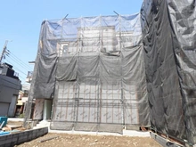 【東京都/荒川区町屋】町屋6期　2号棟 建築中の外観：全2区画、全2棟現場、2号棟