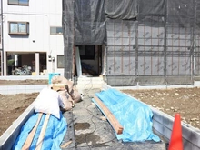 【東京都/荒川区町屋】町屋6期　2号棟 建築中の外観：全2区画、全2棟現場、2号棟