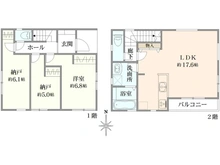 【東京都/中野区大和町】中野区大和町4丁目　新築戸建 A号棟 間取り図