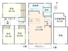 【東京都/中野区沼袋】中野区沼袋4丁目 新築一戸建て 間取り図