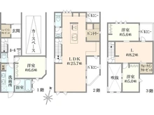 【東京都/中野区松が丘】中野区松が丘2丁目　新築戸建A棟 間取り図