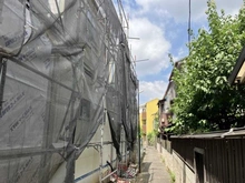 【東京都/中野区上高田】中野区上高田一丁目　新築戸建　A棟 建築中の外観：手前側（全3棟）