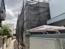 【東京都/中野区上高田】中野区上高田一丁目　新築戸建　A棟 建築中の外観：奥側（全3棟）