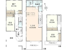 【東京都/中野区上高田】中野区上高田一丁目　新築戸建　A棟 間取り図