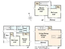 【東京都/足立区宮城】足立区宮城1丁目　新築分譲住宅N号棟 間取り図
