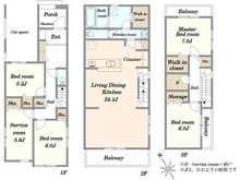 【東京都/江戸川区南篠崎町】江戸川区南篠崎一丁目新築戸建1号棟 間取り図