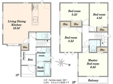 【東京都/葛飾区水元】葛飾区水元3丁目 B号棟 間取り図