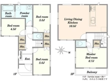 【東京都/葛飾区水元】葛飾区水元3丁目 E号棟 間取り図