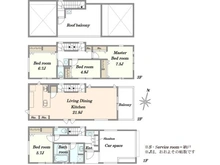 【東京都/江東区古石場】江東区古石場3丁目 新築戸建A号棟 間取り図