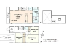 【東京都/新宿区中井】新宿区中井2丁目　新築戸建　2号棟 間取り図