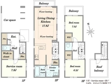 【東京都/練馬区栄町】練馬区栄町　新築戸建 間取り図