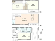 【大阪府/豊中市永楽荘】豊中市永楽荘四丁目　新築戸建 間取り図