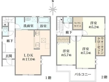 【大阪府/豊中市桜の町】豊中市桜の町五丁目　新築戸建 間取り図