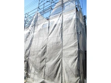 【大阪府/豊中市本町】豊中市本町九丁目　新築戸建　2号棟 建築中の外観：※全2棟の2号棟（南東側より撮影）