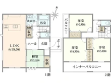 【大阪府/池田市畑】池田市畑四丁目　新築戸建 間取り図
